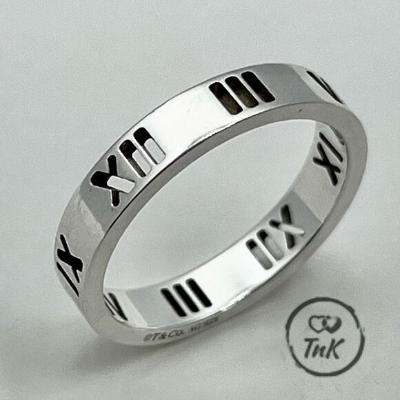TIFFANY & Co. Open Atlas Narrow Ring - 529 Silver - sz 6 - Picture 3 of 14